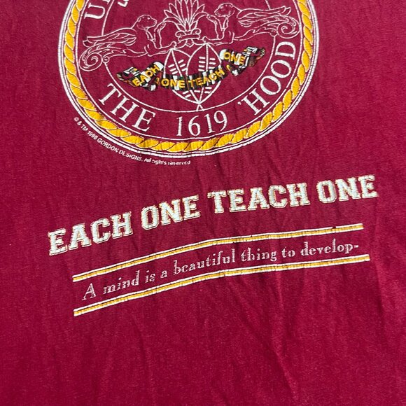 Vintage University Of The Hood Men’s T Shirt Sz XL Red 90’s Ankh NCAA Preppy - Picture 8 of 11